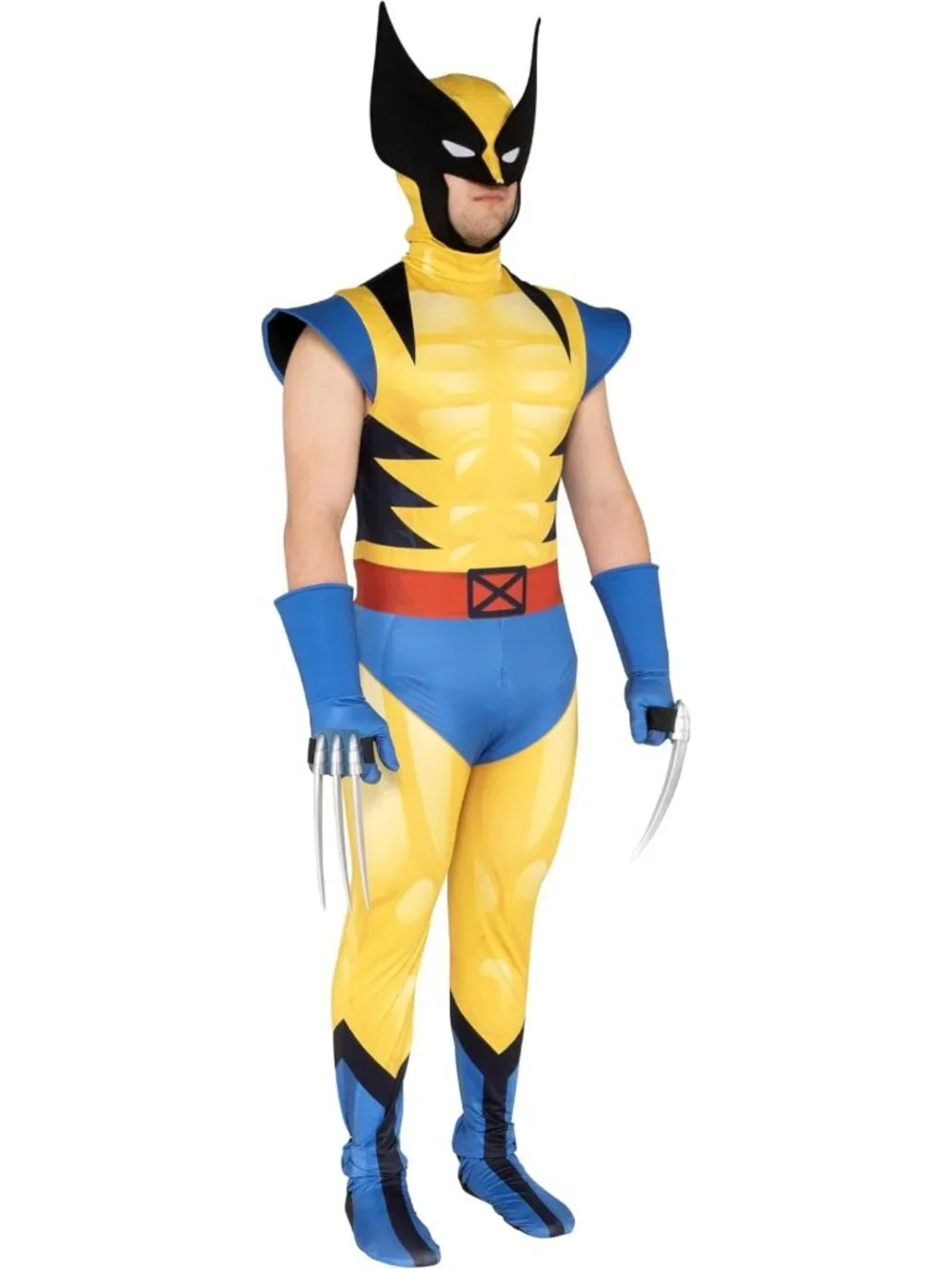 Deluxe Adult Wolverine Halloween Costume - Stretch Spandex Suit with Gloves